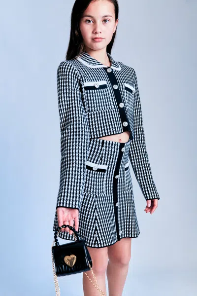 BARDOT JUNIOR GIRLS GINGHAM KNIT JACKET