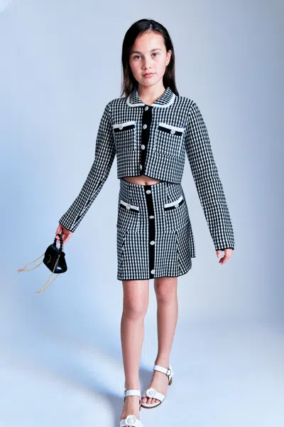BARDOT JUNIOR GIRLS GINGHAM KNIT MINI SKIRT