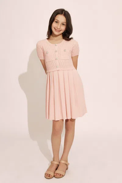 BARDOT JUNIOR GIRLS PLEAT KNIT MINI DRESS