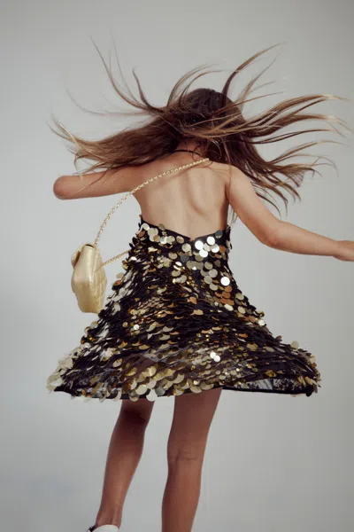 BARDOT JUNIOR GIRLS SEQUIN HALTER DRESS