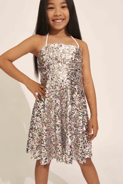 BARDOT JUNIOR GIRLS SEQUIN HALTER DRESS