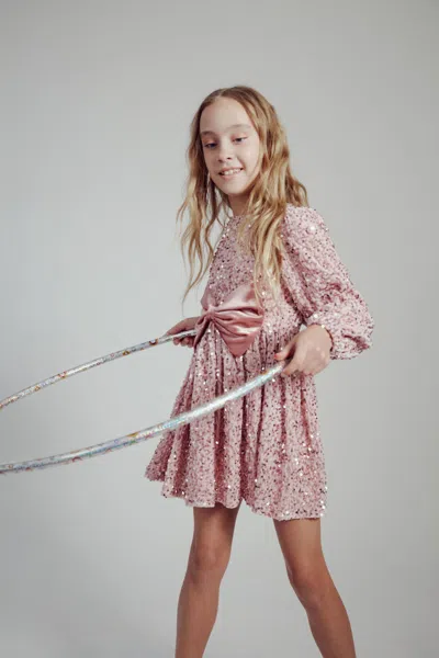 BARDOT JUNIOR GIRLS SEQUIN VELOUR MINI DRESS