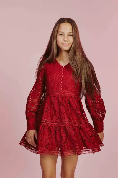 BARDOT JUNIOR GIRLS VENICE LACE MINI DRESS