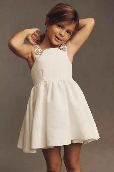BARDOT JUNIOR PEYTON DIAMANTÉ-STRAP A-LINE MINI FLOWER GIRL DRESS