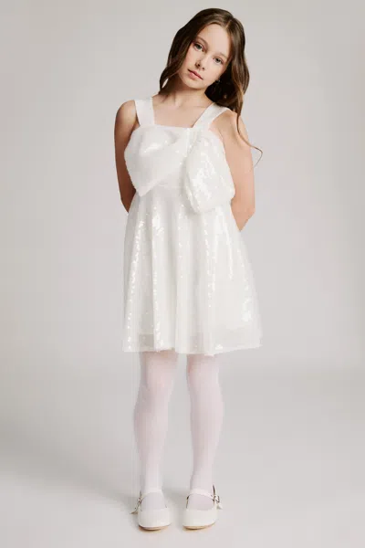 BARDOT JUNIOR GIRLS SELINA SEQUIN BOW DRESS