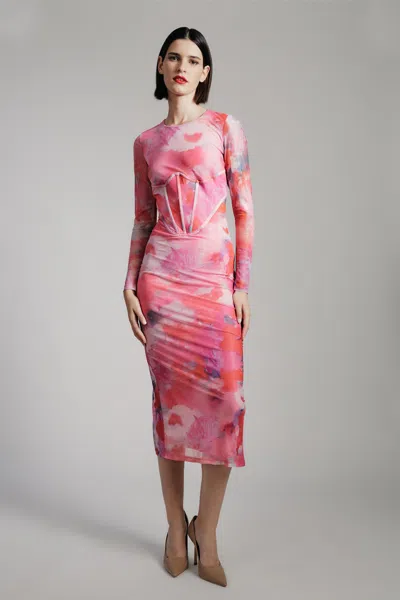 BARDOT LENA MESH MIDI DRESS