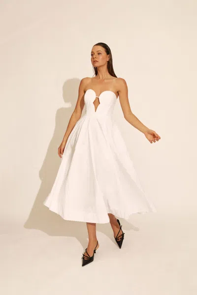 BARDOT OPAL VOLUME POPLIN MIDI DRESS