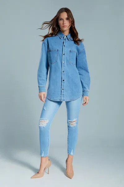BARDOT OVERSIZED DENIM SHIRT