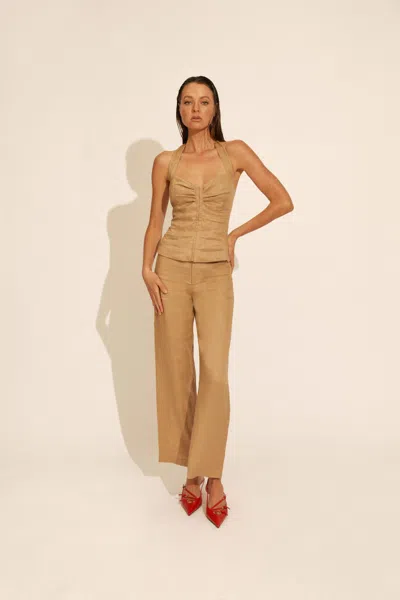 BARDOT RIXTON LINEN HALTER TOP