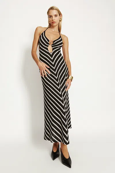 BARDOT ROSALA HALTER KNIT MAXI DRESS