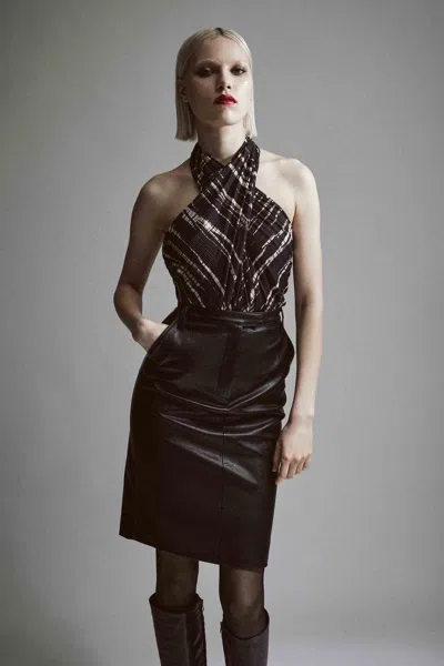 BARDOT SILVIE PRINTED MESH BODYSUIT