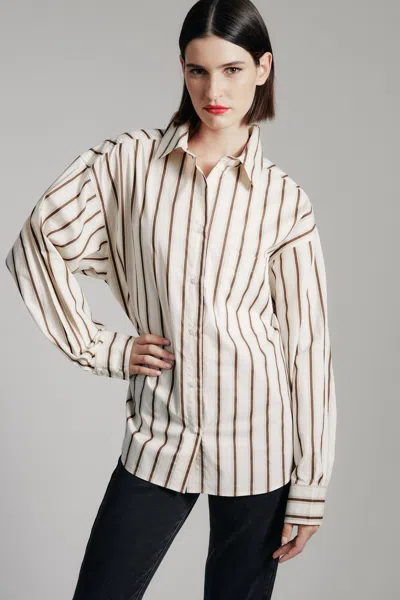 BARDOT STRIPED OVERSIZED SHIRT