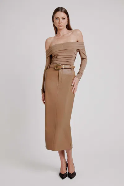 BARDOT TAILORED VEGAN LEATHER SKIRT