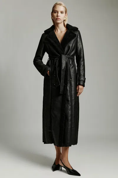 BARDOT VEGAN LEATHER SHIRLING COAT