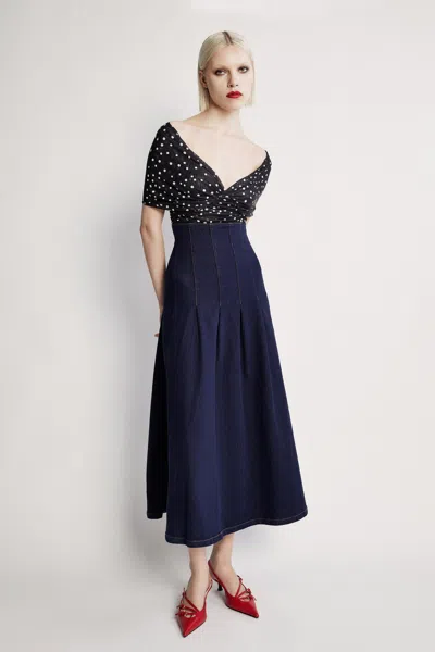 BARDOT ZETA DENIM MIDI SKIRT