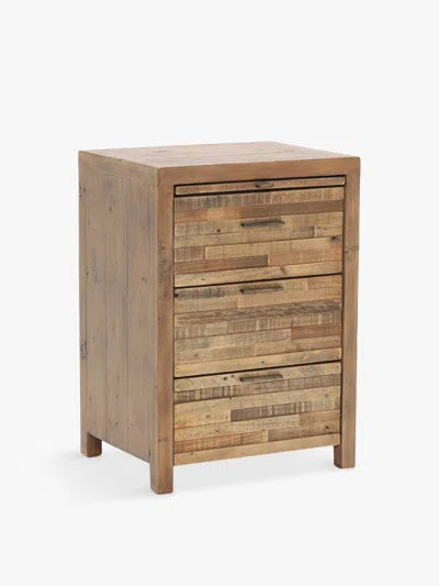BARKER AND STONEHOUSE CHARLIE RECLAIMED WOOD 3 DRAWER BEDSIDE TABLE