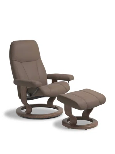 BARKER AND STONEHOUSE CONSUL SMALL CLASSIC CHAIR AND FOOTSTOOL