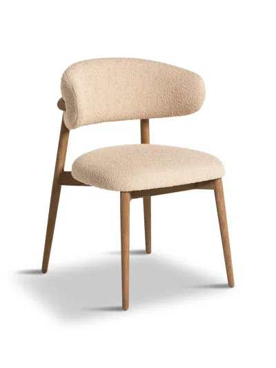 BARKER AND STONEHOUSE LEXA BOUCLE OPEN BACK CURVED DINING CHAIR