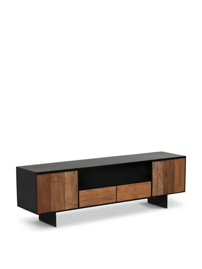 BARKER AND STONEHOUSE SYRACUSE WOOD 2 DRAWER 2 DOOR TV UNIT