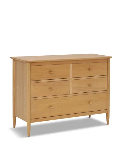 BARKER AND STONEHOUSE TERAMO OAK WOOD 5 DRAWER WIDE CHEST