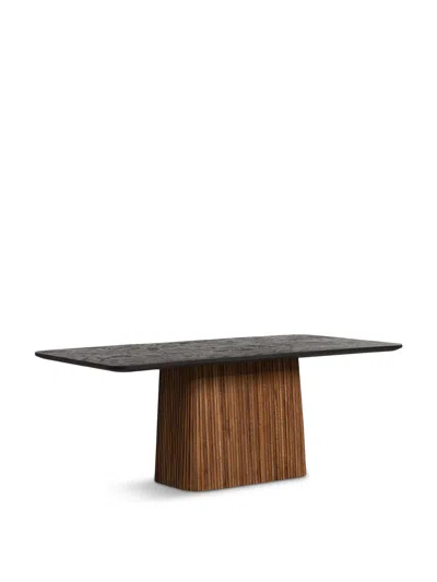 BARKER AND STONEHOUSE TRINIDAD RECLAIMED TEAK WOOD PEDESTAL DINING TABLE