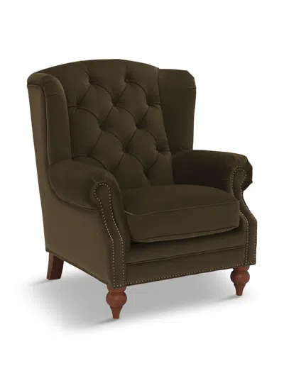 BARKER AND STONEHOUSE ULLSWATER VELVET BUTTONED WING CHAIR