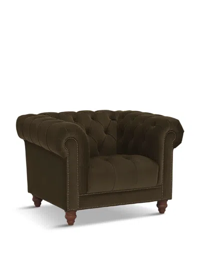 BARKER AND STONEHOUSE ULLSWATER VELVET CHESTERFIELD ARMCHAIR