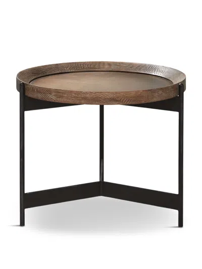 BARKER AND STONEHOUSE ZEKE OAK WOOD ROUND SIDE TABLE