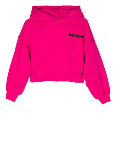 BARROW LOGO PRINT CROPPED HOODIE
