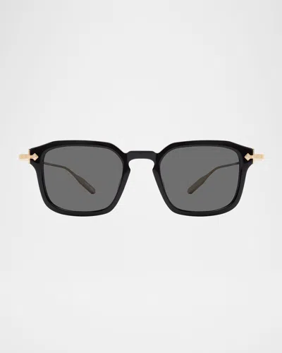 BARTON PERREIRA MEN'S NOLAN ACETATE & TITANIUM RECTANGULAR SUNGLASSES