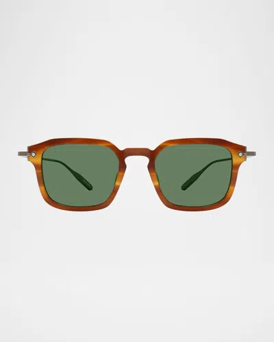 BARTON PERREIRA MEN'S NOLAN ACETATE & TITANIUM RECTANGULAR SUNGLASSES