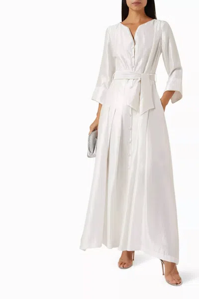 BARUNI COSMOS BELTED MAXI DRESS IN WHITE