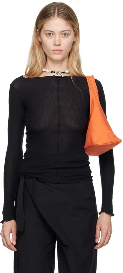 BASERANGE BLACK PAMA LONG SLEEVE T-SHIRT