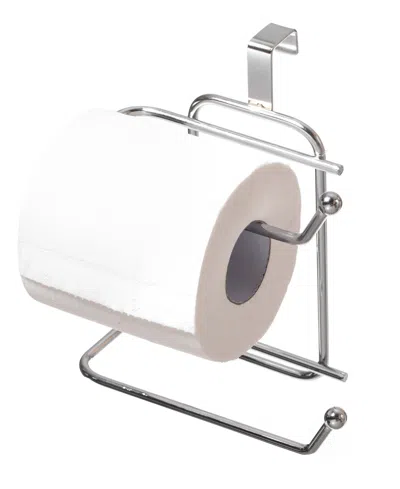 BASICWISE CHROME TOILET TISSUE PAPER ROLL HOLDER DISPENSER, OVER THE TANK TWO SLOT TISSUE ORGANIZER