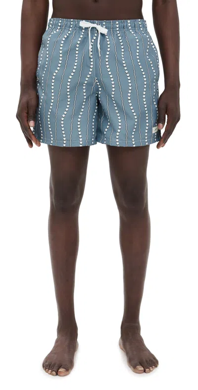 BATHER ASH TIDAL CURRENT SWIM TRUNKS 5.5 GREY