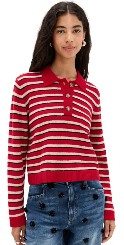 BAUM UND PFERDGARTEN CORI SWEATER CRIMSON RED STRIPE