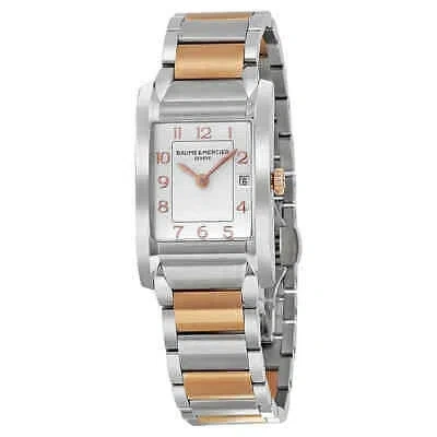 BAUME & MERCIER BAUME AND MERCIER HAMPTON SILVER DIAL STEEL AND 18KT ROSE GOLD LADIES WATCH