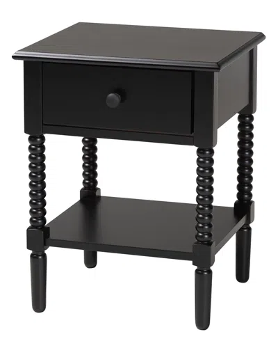 BAXTON STUDIO BAXTON STUDIO BRAITH FARMHOUSE SPINDLE WOOD 1-DRAWER NIGHTSTAND