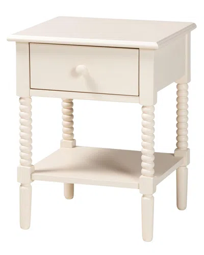 BAXTON STUDIO BAXTON STUDIO BRAITH FARMHOUSE SPINDLE WOOD 1-DRAWER NIGHTSTAND