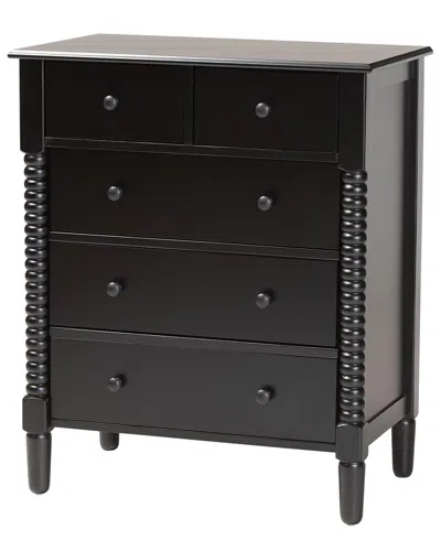 BAXTON STUDIO BAXTON STUDIO BRAITH FARMHOUSE SPINDLE WOOD 5-DRAWER CHEST