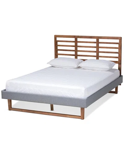BAXTON STUDIO BAXTON STUDIO RINA MODERN & CONTEMPORARY UPHOLSTERED & WOOD FULL PLATFORM BED