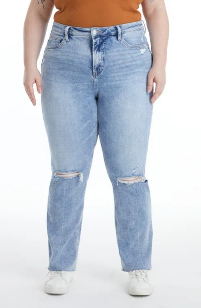 BAYEAS BAYEAS ALLY HIGH WAIST DISTRESSED STRAIGHT LEG JEANS