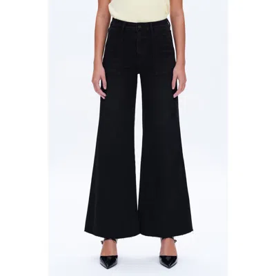 BAYEAS BAYEAS RAW HEM HIGH WAIST UTILITY WIDE LEG JEANS
