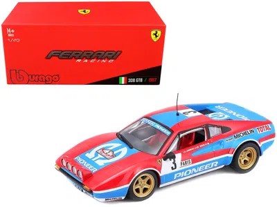 BBURAGO FERRARI 308 GTB #3 J. C. ANDRUET - BICHE MONTE CARLO RALLY (1982) 1/43 DIECAST MODEL CAR BY BBURAGO