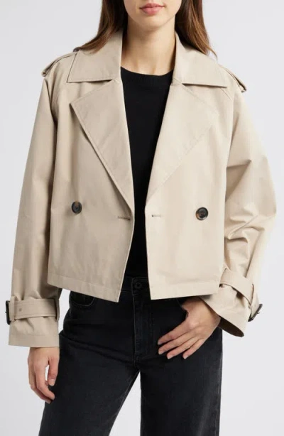 BCBG BCBG DOUBLE BREASTED CROP TRENCH COAT