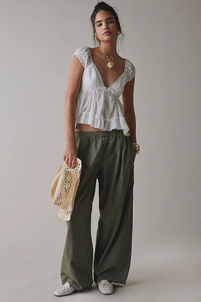 BDG BOBBI BAGGY PULL-ON PANT IN KHAKI, WOMEN'S AT URBAN OUTFITTERS