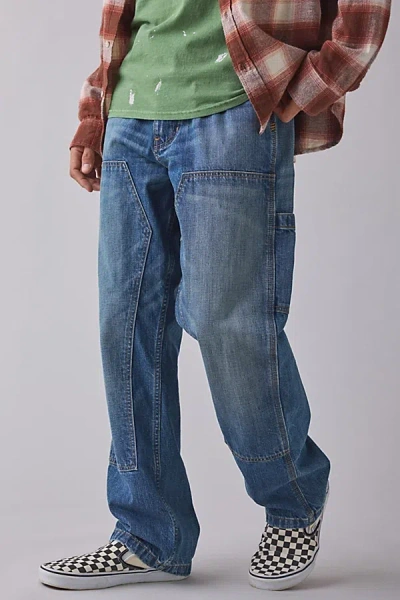 BDG RLX DOUBLE KNEE STRAIGHT JEAN IN VINTAGE DENIM MEDIUM, MEN'S AT URBAN OUTFITTERS