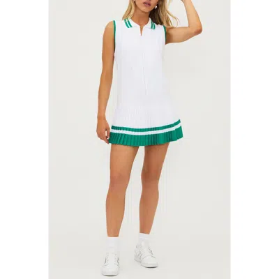 BEACH RIOT BEACH RIOT BRIA PLEATED ZIP FRONT MINIDRESS