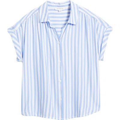 BEACHLUNCHLOUNGE BEACHLUNCHLOUNGE DARIA STRIPE SHORT SLEEVE BUTTON-UP SHIRT