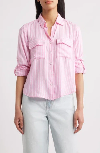 BEACHLUNCHLOUNGE BEACHLUNCHLOUNGE FALLON CROP BUTTON-UP SHIRT